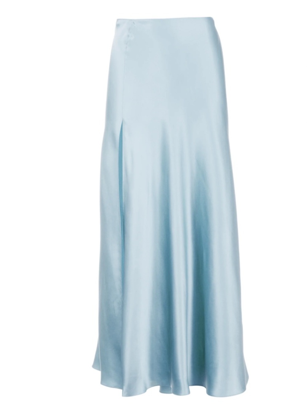 DANNIJO Blue Mist Silk Midi Skirt with High Slit Size M NWT